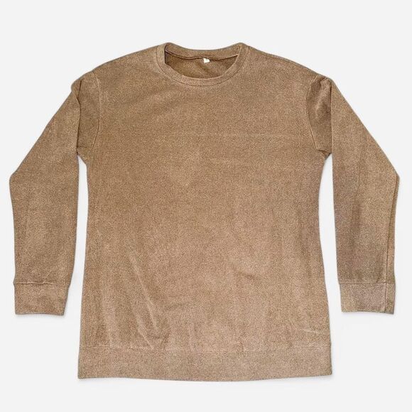 Super Soft Tan Long Sleeve Sweatshirt - Picture 4 of 7